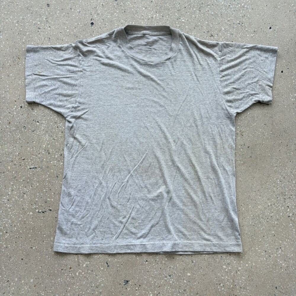 Vintage 70s Grey Blank Distressed T-Shirt